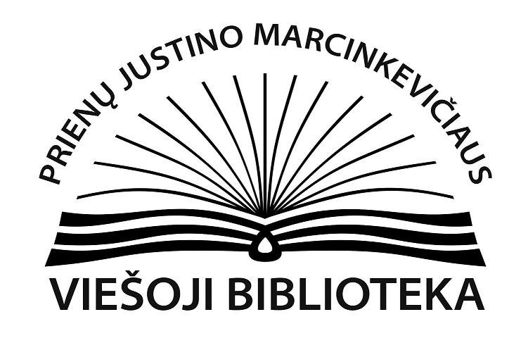 Prienų Justino Marcinkevičiaus viešoji biblioteka logotipas